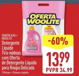 ALDI VANISH XAU + WOOLITE Detergente Líquido Tira-nódoas com Oferta de Detergente Líquido para Roupa Delicada promoção
