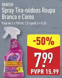 ALDI VANISH Spray Tira-nódoas Roupa Branca e Cores promoção
