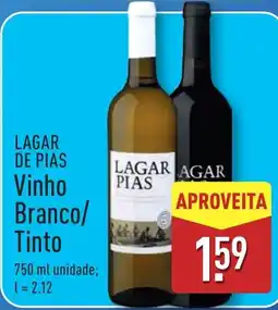 ALDI LAGAR DE PIAS Vinho Branco/ Tinto promoção