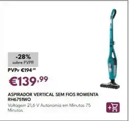 Radio Popular Rowenta - aspirador vertical sem fios rh6751wo promoção