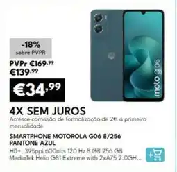 Radio Popular Motorola - smartphone g06 8/256 pantone azul promoção