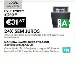 Radio Popular A+ - lavar louça encastre siemens sn73ex22ce promoção