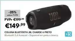 Radio Popular Jbl - coluna bluetooth charge 6 preto promoção