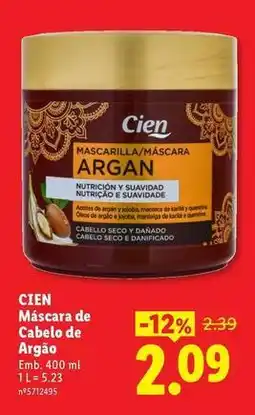 Lidl Cien - máscara de cabelo de argao promoção