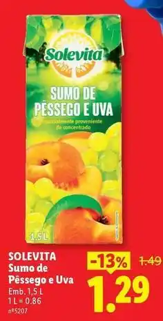 Lidl Solevita - sumo de pêssego e uva promoção