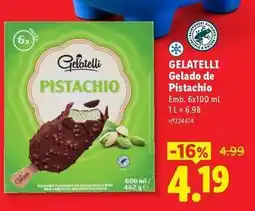 Lidl Gelatelli - gelado de pistachio promoção