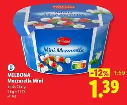 Lidl Milbona - mozzarella mini promoção