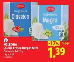 Lidl Milbona - queijo fresco burgos mini promoção