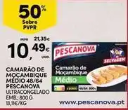 Continente Bom dia Pescanova - camarão de mocambique medio 48/64 ultracongelado promoção