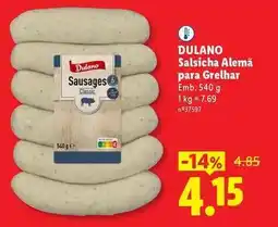 Lidl Dulano - salsicha alema para grelhar promoção