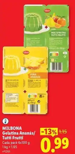 Lidl Milbona - gelatina ananas promoção