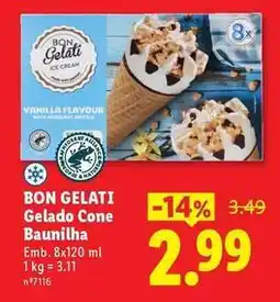 Lidl Nature - gelato cone baunilha promoção