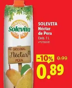 Lidl Solevita - néctar de pera promoção