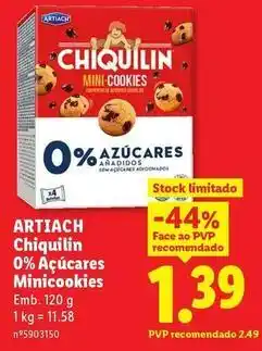 Lidl Artiach - chiquilin 0% azucares minicookies promoção