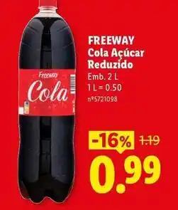 Lidl Cola açúcar reduzipido promoção