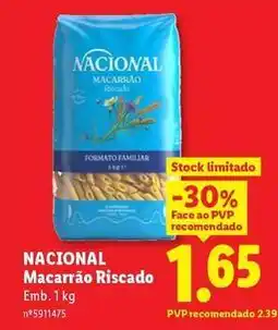 Lidl Nacional - macarrão riscado promoção