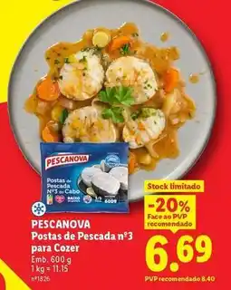 Lidl Pescanova - postas de pescada n3 para cozer promoção