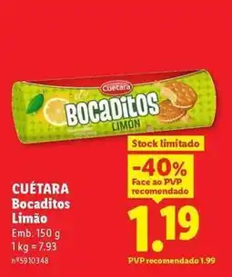 Lidl Cuétara - bocaditos limao promoção