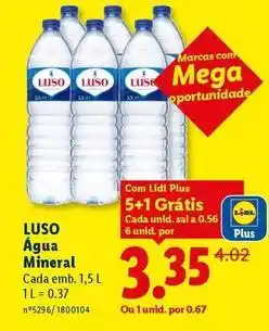 Lidl Luso - agua mineral promoção
