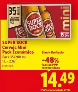 Lidl Super bock - cerveja mini pack económico promoção