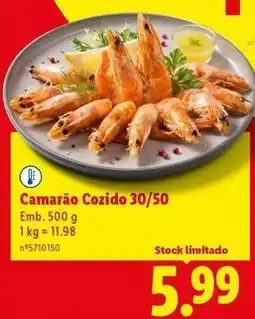 Lidl A+ - camarão cozido 30/50 promoção