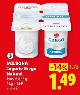 Lidl Milbona - iogurte grego natural promoção