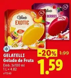 Lidl Gelatelli - gelado de fruta promoção