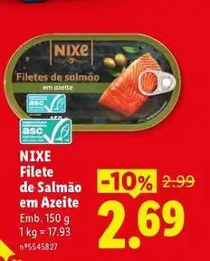 Lidl Filete de salmão em azeite promoção