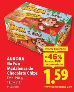 Lidl Aurora - go fun madelenas de chocolate chips promoção
