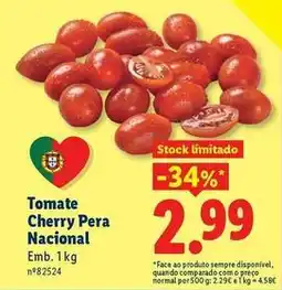 Lidl Nacional - tomate cherry pera promoção