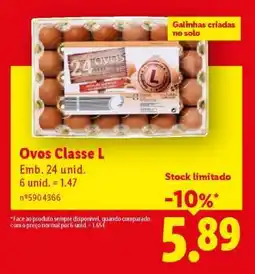 Lidl Ovos Classe L promoção