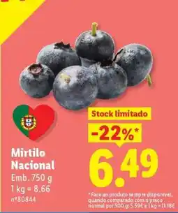 Lidl Mirtilo Nacional promoção