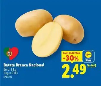 Lidl Batata Branca Nacional promoção