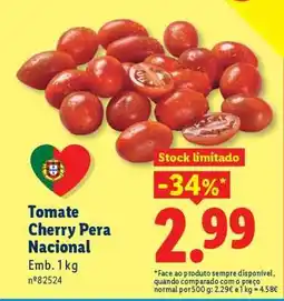 Lidl Tomate Cherry Pera Nacional promoção