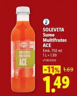 Lidl SOLEVITA Sumo Multifrutos ACE promoção