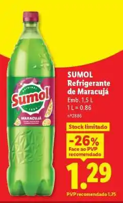 Lidl SUMOL Refrigerante de Maracujá promoção