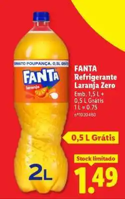 Lidl FANTA Refrigerante Laranja Zero promoção