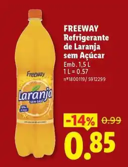 Lidl FREEWAY Refrigerante de Laranja sem Açúcar promoção