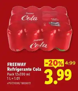 Lidl Freeway Refrigerante Cola promoção