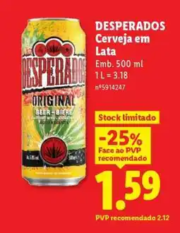 Lidl DESPERADOS Cerveja em Lata promoção