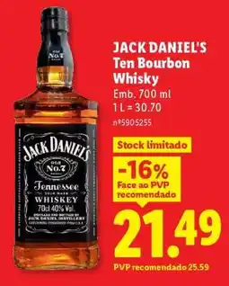 Lidl JACK DANIEL'S Ten Bourbon Whisky promoção