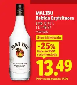 Lidl MALIBU Bebida Espirituosa promoção
