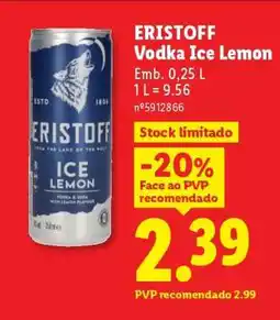 Lidl ERISTOFF Vodka Ice Lemon promoção