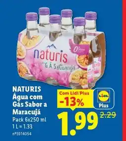 Lidl NATURIS Água com Gás Sabor a Maracujá promoção