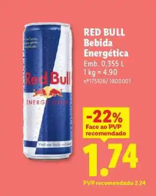 Lidl Red Bull Bebida Energética promoção