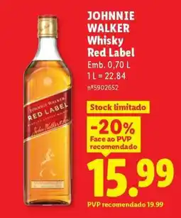 Lidl JOHNNIE WALKER Whisky Red Label promoção