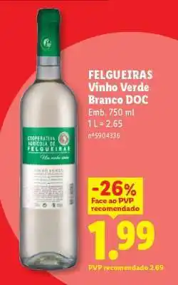 Lidl FELGUEIRAS Vinho Verde Branco DOC promoção
