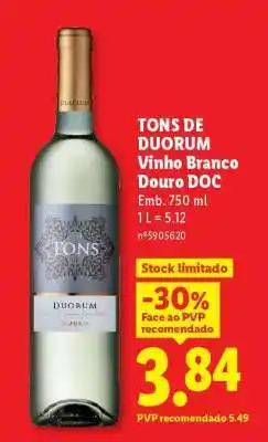 Lidl TONS DE DUORUM Vinho Branco Douro DOC promoção