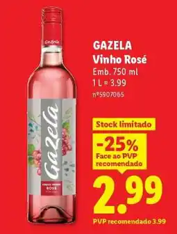 Lidl Gazela Vinho Rosé promoção