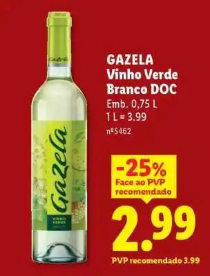 Lidl Gazela Vinho Verde Branco DOC promoção